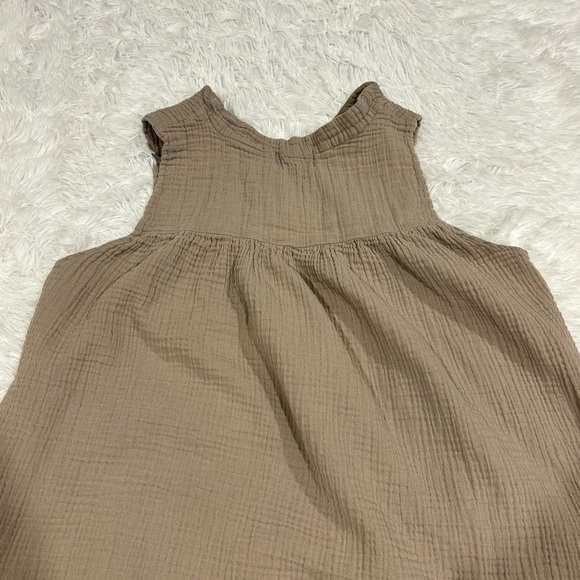 Go Gently Organic WOMEN'S MUSLIN GAUZE FROCK tan dress size Large - Picture 9 of 13
